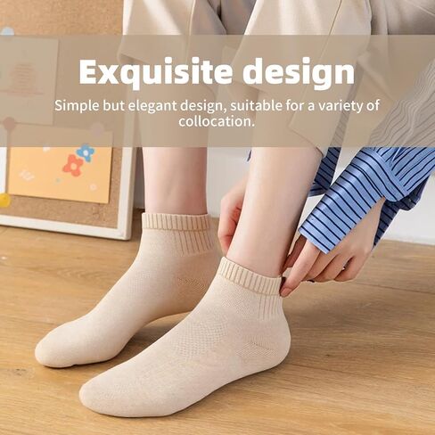 Women’s Ankle Socks Solid Color Low Cut Design Comfortable Breathable Socks for Daily Wear Available in 2 3 Pairs in Saudi Arabia