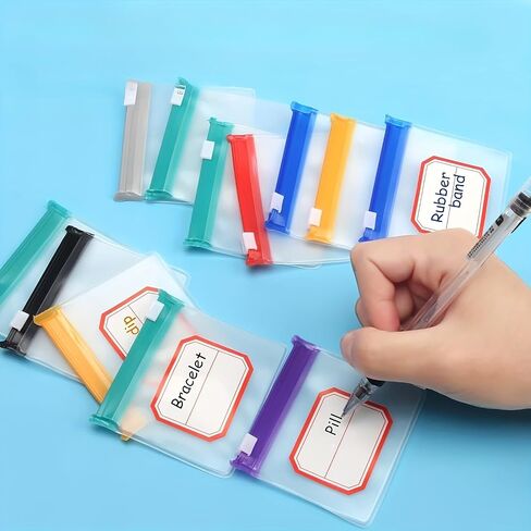 Clear Ziplock Seal Waterproof Pill Pouch Bags for Travel Pack of 7 BPA Free 3 x3 inch Reusable Medicine Pouches with Write on Label in Saudi Arabia