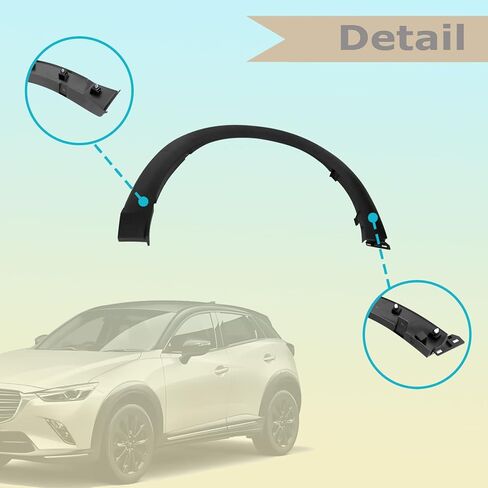 GXARTS Black Left Side Front Fender Flare Wheel Arch Trim D10E51W30C Compatible with Mazda CX-3 2016-2022 in Saudi Arabia