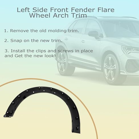 GXARTS Black Left Side Front Fender Flare Wheel Arch Trim D10E51W30C Compatible with Mazda CX-3 2016-2022 in Saudi Arabia