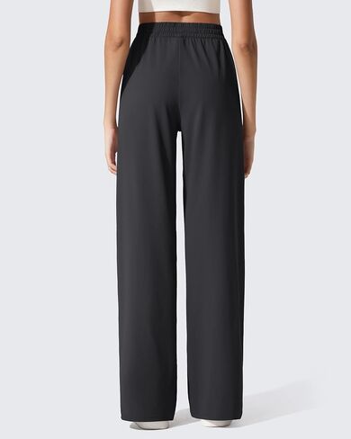 G4Free Wide Leg Dress Pants for Women Sweatpants with Pockets High Waisted Yoga Pants (Black,L,31") in Saudi Arabia