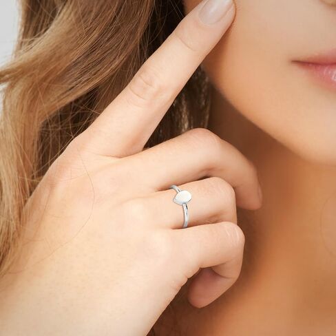 Natural Freshwater Pearl Stackable Ring for Women in Sterling Silver, June Birthstone Jewelry Gifts for Her (Round, Oval, Pear) in Saudi Arabia