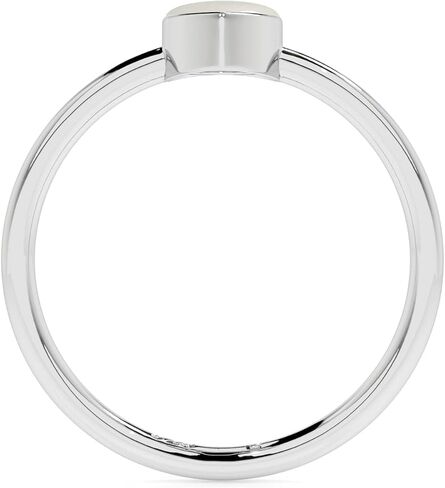 Natural Freshwater Pearl Stackable Ring for Women in Sterling Silver, June Birthstone Jewelry Gifts for Her (Round, Oval, Pear) in Saudi Arabia