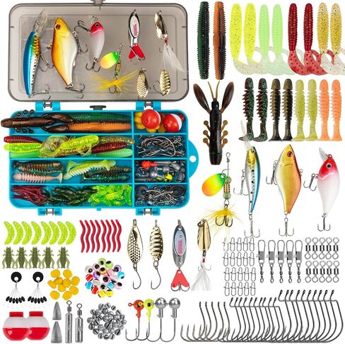 طقم Thkfish Fishing Fishing ، طقم معدات صيد الجهير لصندوق معالجة المياه العذبة مع معالجة شملت الطعوم Topwater ، Swimbaits ، Frog ، in Kuwait