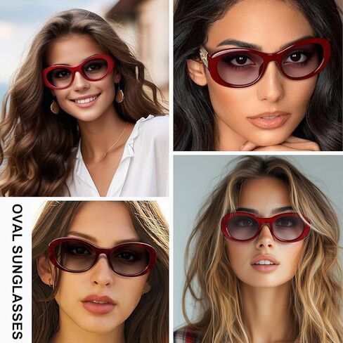 نظارة شمسية AICase Ozzy Merch Retro بيضاوية للنساء والرجال، نظارات شمسية صغيرة في التسعينيات، نظارات شمسية عصرية دائرية، تصميم Miu، حماية من الأشعة فوق البنفسجية 400 in Saudi Arabia