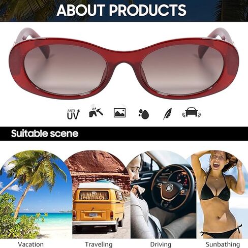 نظارة شمسية AICase Ozzy Merch Retro بيضاوية للنساء والرجال، نظارات شمسية صغيرة في التسعينيات، نظارات شمسية عصرية دائرية، تصميم Miu، حماية من الأشعة فوق البنفسجية 400 in Saudi Arabia