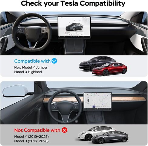 منظم وحدة التحكم المركزية من Tesla New Model Y Juniper & Model 3، موديل 3 (2024~2025)/ملحقات New Model Y Juniper، 3 قطع باللون الأسود in Saudi Arabia