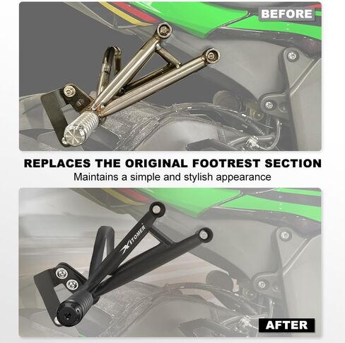 Xitomer Steel Subcage Compatible with NINJA ZX-6R ZX636 2009-2025 ZX 6R ZX6R, NINJA ZX-10R 2008-2009 Reinforced Step Plate Stunt Footrest Guards Stunt Protection Kit in Saudi Arabia
