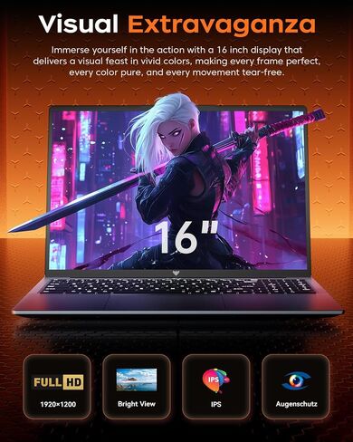 Laptop 16GB DDR4, 512GB SSD with Intel N97 Processor, 1080P FHD Display, Windows 11, WiFi, BT5.0, USB3.2, Type-C, 38Wh Battery in Saudi Arabia