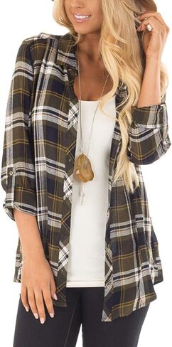 NUOREEL Women Corduroy Shirts Casual Long Sleeve Button Down Blouses Top in Kuwait