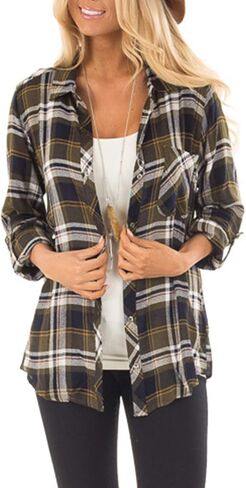 NUOREEL Women Corduroy Shirts Casual Long Sleeve Button Down Blouses Top in Kuwait