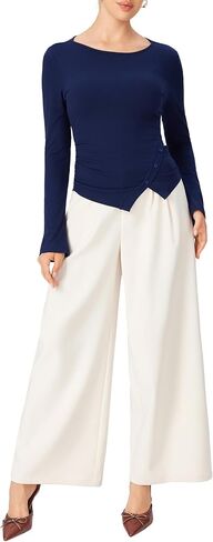 CIDER Womens Long Sleeve Top Bell Sleeve Button Detail Cute Shirt in Saudi Arabia