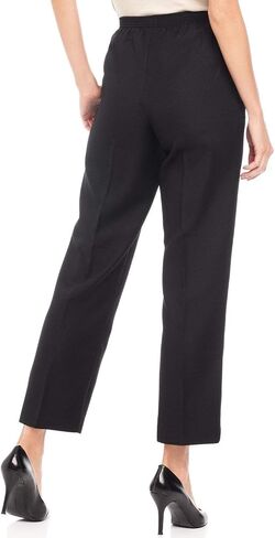 Alfred Dunner Petites' Pull-on Flat-Front Pants Black 16P Medium in Saudi Arabia