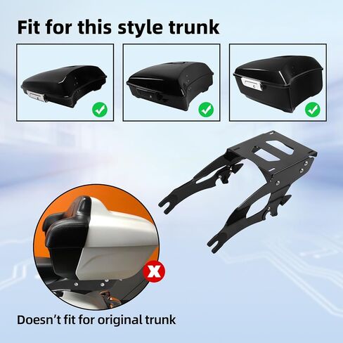 TCMT King Motorcycle Trunk Box Backrest Luggage Rack Fit for Indian 2014-2025 Chieftain Springfield Challenger Limited Roadmaster Dark Horse Black Latches Pack in Saudi Arabia