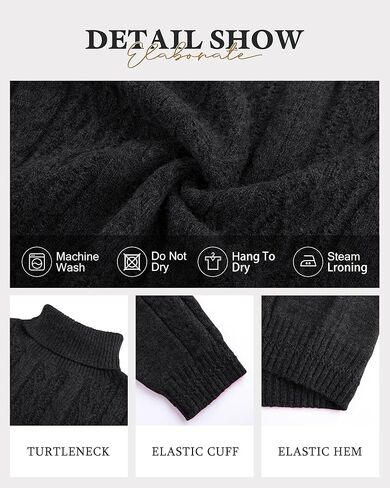 Gaharu Cable Knit Sweaters Turtleneck Pullover Mini Sweater Dress in Kuwait