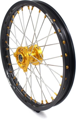 KKE 17/14 Kids Racing Motorcycle Wheels Rims Set Compatible with SUZUKI RM80 1993-2001 RM85 2002-2022 Gold Nipple in Saudi Arabia