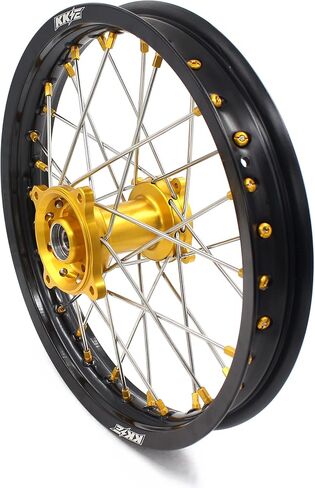 KKE 17/14 Kids Racing Motorcycle Wheels Rims Set Compatible with SUZUKI RM80 1993-2001 RM85 2002-2022 Gold Nipple in Saudi Arabia