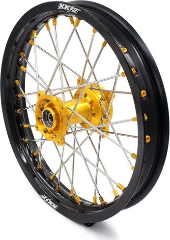 KKE 17/14 Kids Racing Motorcycle Wheels Rims Set Compatible with SUZUKI RM80 1993-2001 RM85 2002-2022 Gold Nipple in Saudi Arabia