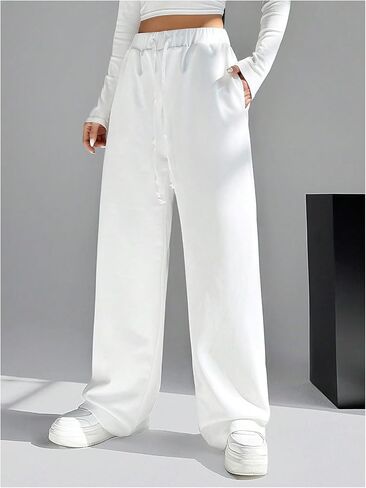 SHENHE Women's Wide Leg Sweatpants Open Bottom Drawstring Lounge Casual Athletic Sweat Pants in Saudi Arabia