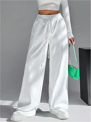 SHENHE Women's Wide Leg Sweatpants Open Bottom Drawstring Lounge Casual Athletic Sweat Pants in Saudi Arabia