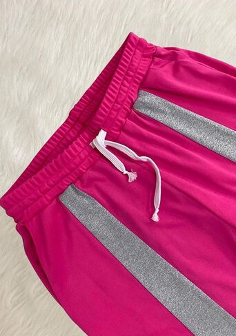 Women Soft Sweatpants,Wide Leg Drawstring Elastic Waist Color Block Lounge Pants Workout Joggers in Saudi Arabia