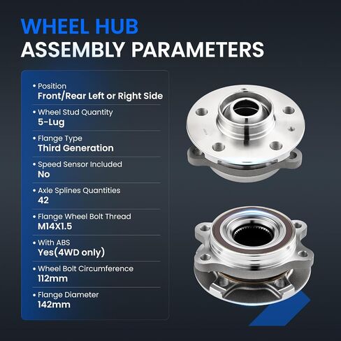 513301 محمل العجلات الأمامية/الخلفية ومجموعة المحور متوافقة مع Audi A4 A5 A6 A7 A8 Quattro allroad Q5 RS5 RS7 S4 S5 S6 S7 S8 SQ5، 5 عروة واحدة in Saudi Arabia