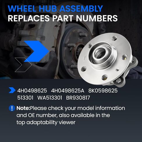 513301 محمل العجلات الأمامية/الخلفية ومجموعة المحور متوافقة مع Audi A4 A5 A6 A7 A8 Quattro allroad Q5 RS5 RS7 S4 S5 S6 S7 S8 SQ5، 5 عروة واحدة in Saudi Arabia