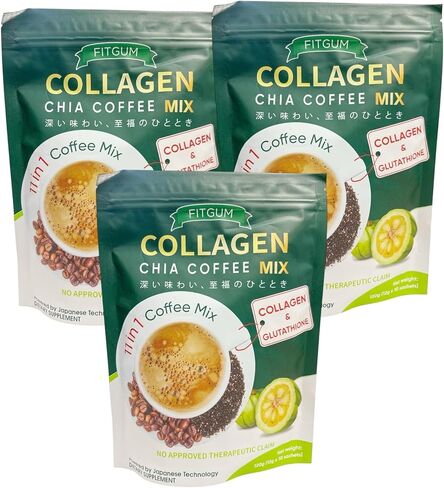 Fit Gum Collagen Chia Coffee - 11 in 1 Coffee Mix (3 Packs) in Saudi Arabia
