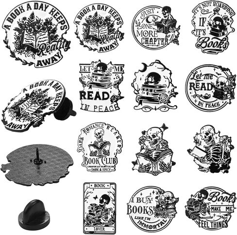 Bookish Pin Book Enamel Pins Book Club Gifts for Jackets Hats Christmas Stuffers Gift for Bookworms Librarians Readers Students Educators Books Lover Friends Collectors in Saudi Arabia