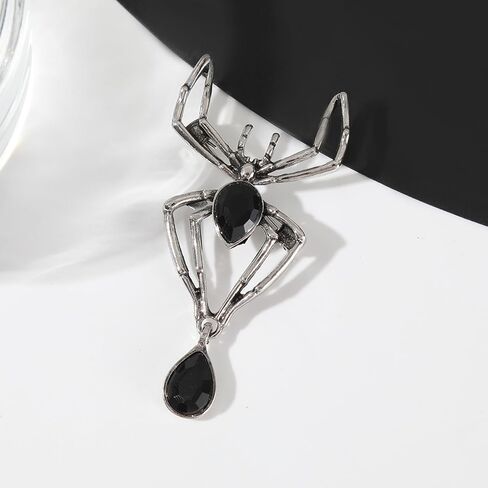 Halloween Bat Brooch Pins for Women Punk Gothic Crystal Rhinestone Spider Insect Brooch Pin in Saudi Arabia