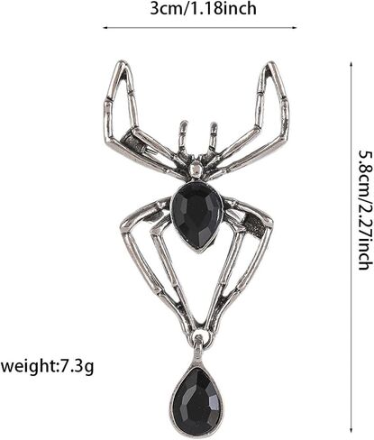 Halloween Bat Brooch Pins for Women Punk Gothic Crystal Rhinestone Spider Insect Brooch Pin in Saudi Arabia