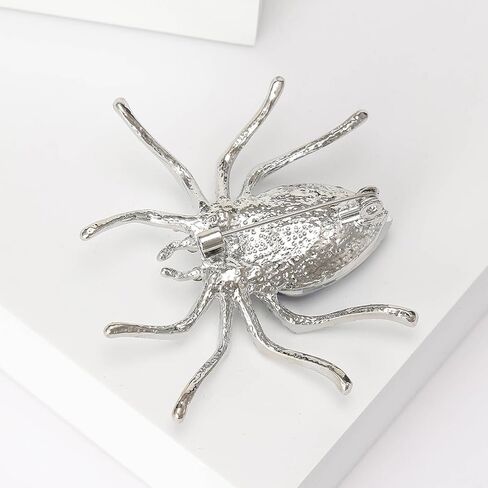 Sparkling Rhinestone Spider Broch for Women White Blue Red Black Crystal Zircon Spider Broch Halloween Gothic Spider Jewelry Reptile Lapel Pins Birthday Christmas Prom Banquet Party Dress Jewelry Accessories in Saudi Arabia