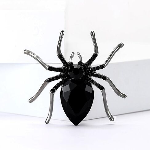 Sparkling Rhinestone Spider Broch for Women White Blue Red Black Crystal Zircon Spider Broch Halloween Gothic Spider Jewelry Reptile Lapel Pins Birthday Christmas Prom Banquet Party Dress Jewelry Accessories in Saudi Arabia