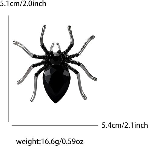 Sparkling Rhinestone Spider Broch for Women White Blue Red Black Crystal Zircon Spider Broch Halloween Gothic Spider Jewelry Reptile Lapel Pins Birthday Christmas Prom Banquet Party Dress Jewelry Accessories in Saudi Arabia