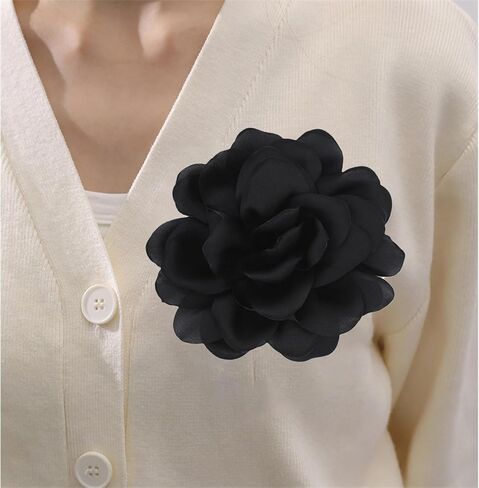 Flower Brooche for Women Satin Fabric Rose Flower Brooches Handmade Flowers Pins for Clothing Wedding Party Dance Banquet Ceremony Versatile Accessory in Saudi Arabia