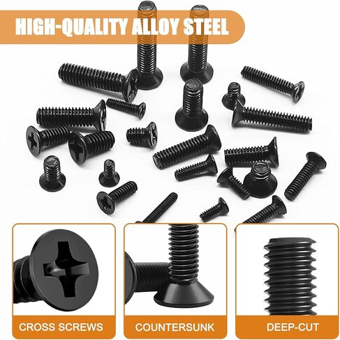 mankk 360PCS Laptop Screws 12 Sizes M2 M2.5 M3 Replacement Computer Tiny Screws Motherboard Screws with Screwdriver for Laptop PC Repair & DIY M-155-360PCS in Kuwait
