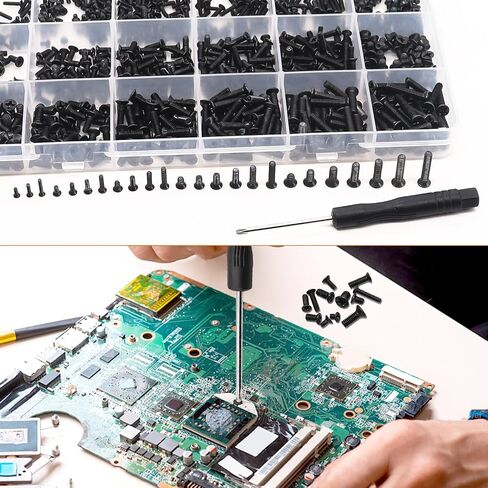mankk 360PCS Laptop Screws 12 Sizes M2 M2.5 M3 Replacement Computer Tiny Screws Motherboard Screws with Screwdriver for Laptop PC Repair & DIY M-155-360PCS in Kuwait