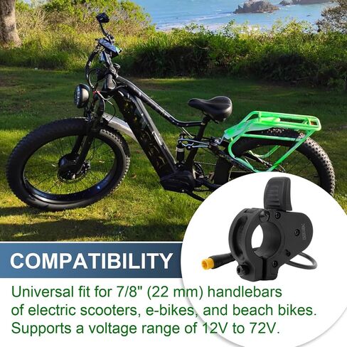 PSLER E-Bike Throttle 3 Pin - 300X Thumb Throttle Compatible with 7/8inch 22mm Handlebars 12v 24v 36v 48v 60v 72v Electric Bicycle Scooter 3 Pin Waterproof Plug in Saudi Arabia
