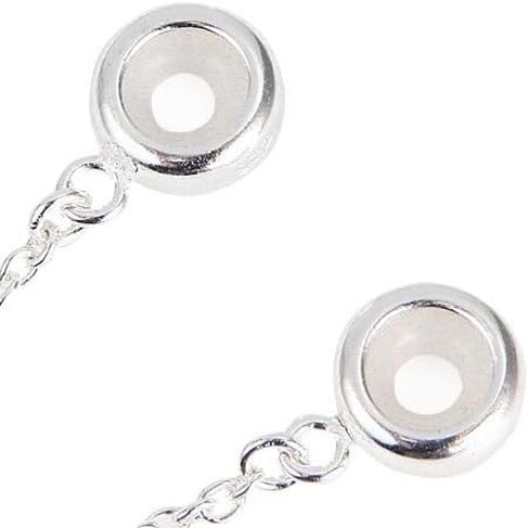 .925 Sterling Silver Stopper Safety Chain Bead Charm for European Charm Bracelets (Silver) in Saudi Arabia