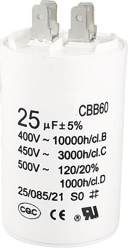 uxcell CBB60 Run Capacitor 50uF 450V AC Double Insert 50/60Hz Cylinder 94x49mm White for Air Compressor Water Pump Motor in Saudi Arabia