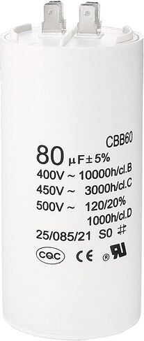 uxcell CBB60 Run Capacitor 50uF 450V AC Double Insert 50/60Hz Cylinder 94x49mm White for Air Compressor Water Pump Motor in Saudi Arabia