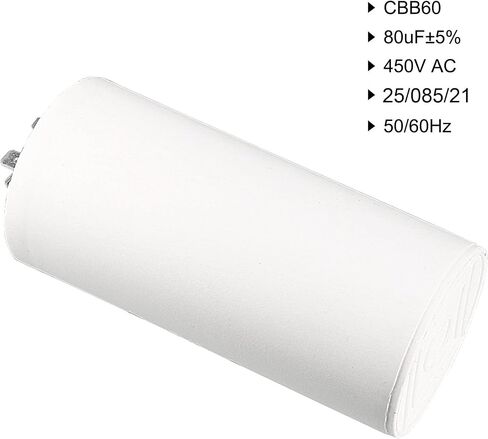 uxcell CBB60 Run Capacitor 50uF 450V AC Double Insert 50/60Hz Cylinder 94x49mm White for Air Compressor Water Pump Motor in Saudi Arabia