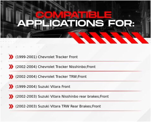 طقم فرامل أمامية R1 Concepts لسيارة شيفروليه تراكر 1999-2004، سوزوكي فيتارا| دوارات الفرامل الفارغة| مجموعة دوّارات ووسادات الفرامل شبه المعدنية| الأجهزة متضمنة in Saudi Arabia