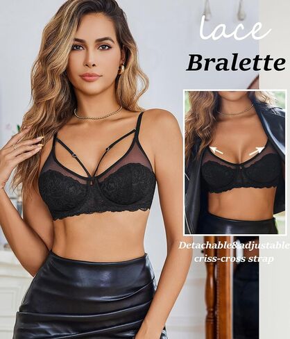 Avidlove Bralettes للنساء Underwire الدانتيل الأزهار حمالة الصدر تي شيرت الملابس الداخلية حمالة الصدر اليومية in Saudi Arabia