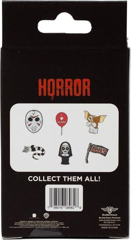 Warner Bros. Horror Movies Mystery Enamel Pin Blind Box Series, Gizmo, Sandworm, IT's Balloon, Jason's Hockey Mask, A Nightmare on Elm Street Sign, or The Nun in Saudi Arabia