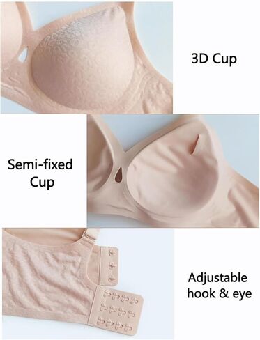Wireless Seamless T-Shirt Bra for Women –Full Coverage Comfort Bralette, Padded Push Up Everyday Bra, Jacquard Fabric in Saudi Arabia