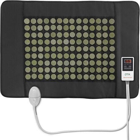 منصات التدفئة بالأشعة تحت الحمراء utk للظهر، وسادة التدفئة بالأشعة تحت الحمراء البعيدة لتخفيف الآلام، منصات التدفئة الكهربائية مع 126 حجر اليشم الطبيعي، تسخين سريع، حجم متوسط: 21 × 31 بوصة in Kuwait