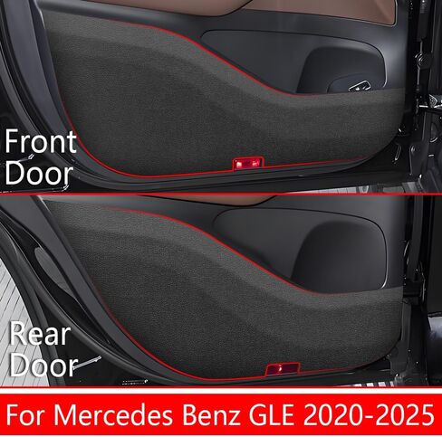 وسادة مضادة للركل لباب السيارة لسيارة Mercedes Benz GLE 2020-2025، GLS 2020-2025 Class، حصيرة حماية الباب، ملصقات مضادة للأوساخ ومضادة للتصادمات، ملحقات حماية زخرفية مضادة للركلة للباب الداخلي in Saudi Arabia