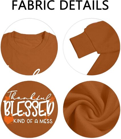 Thanksgiving Sweatshirts for Women Fall Crewneck Sweatshirt Long Sleeve Blessed Shirts Turkey Graphic Pullover Tops in Saudi Arabia