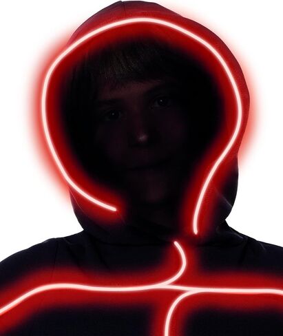 Spirit Halloween Light-Up E.L. Wire Orange Stick Figure Kids Costume | Stick Figure Cosplay | Jumpsuit Outfit | Funny Costume - S in Saudi Arabia